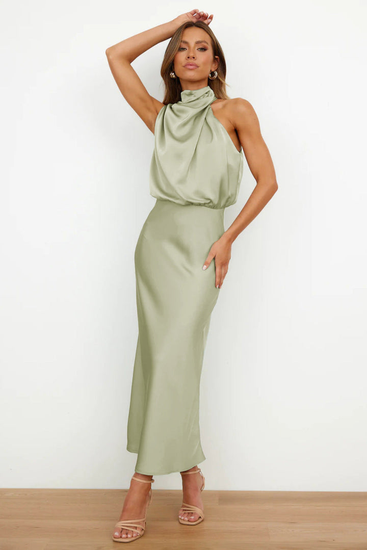 Amelia | Draped Halter Maxi Dress
