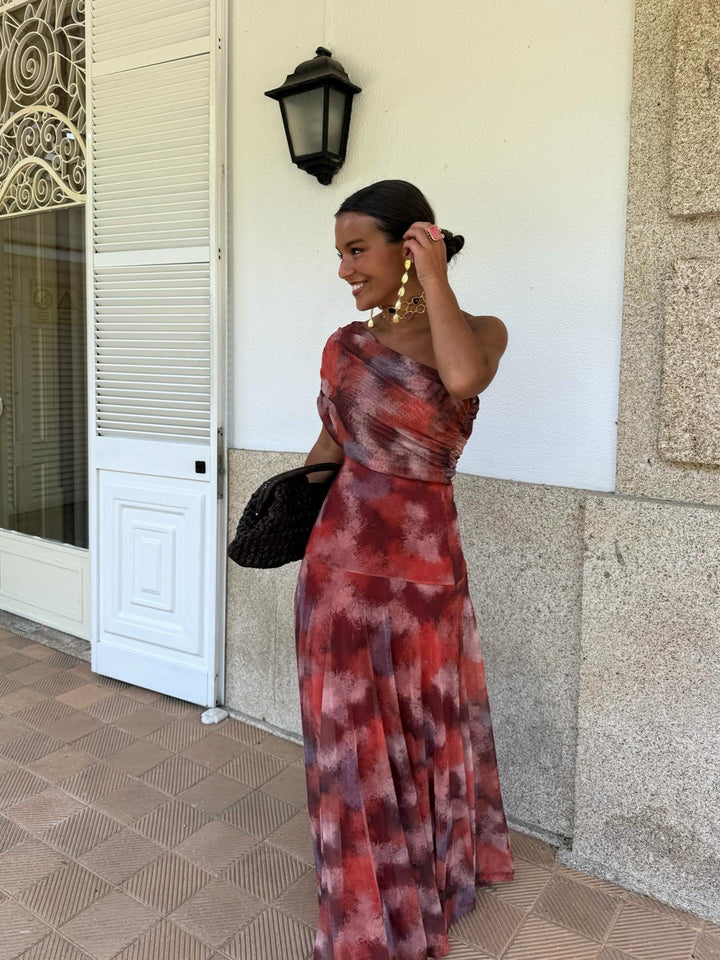Myrna | One-Shoulder Printed Maxi Dress