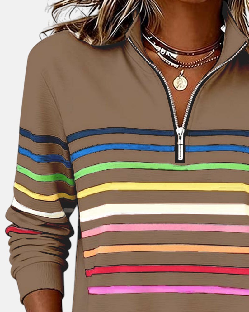 Vienna - Striped Half-Zip Pullover