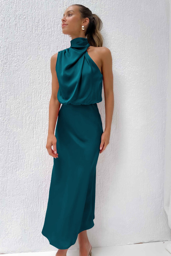 Amelia | Draped Halter Maxi Dress