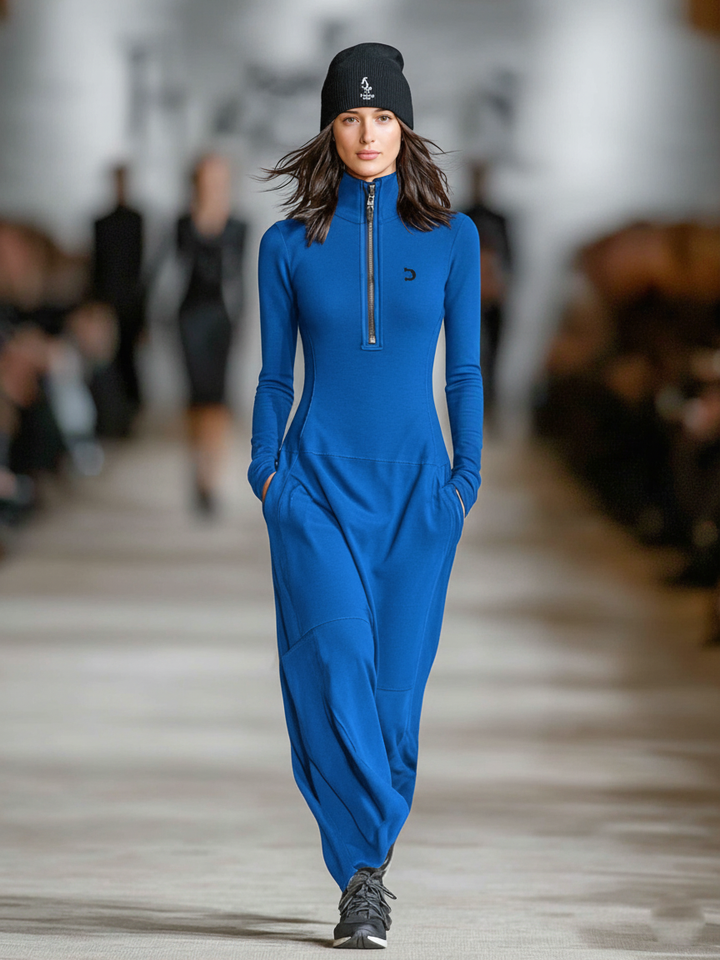 Elise™ | Maxi dress with high neck and soft finish