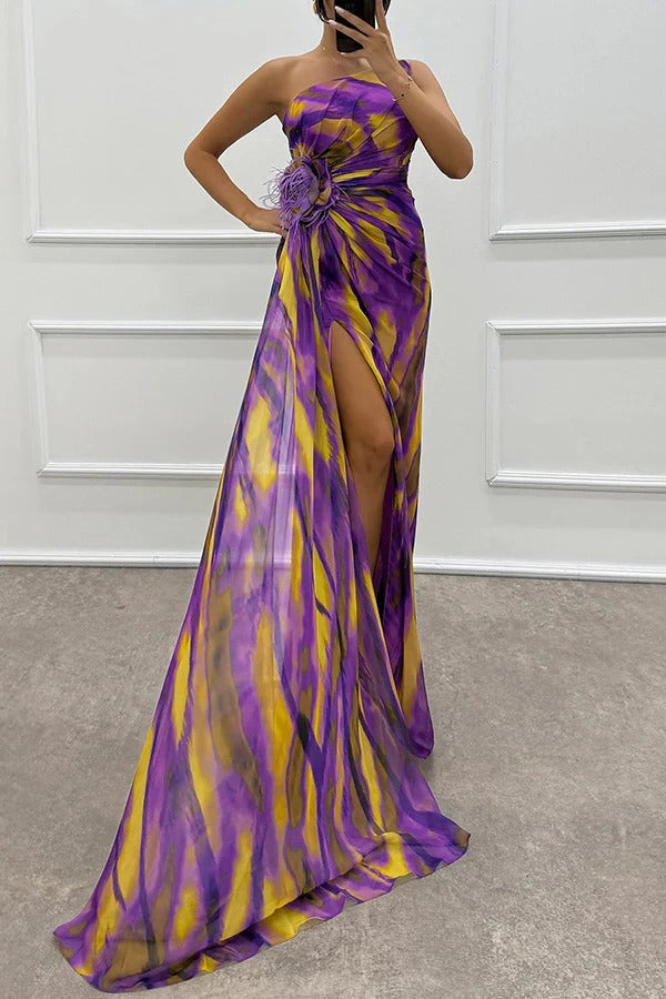 Celia | One-Shoulder Draped Evening Gown