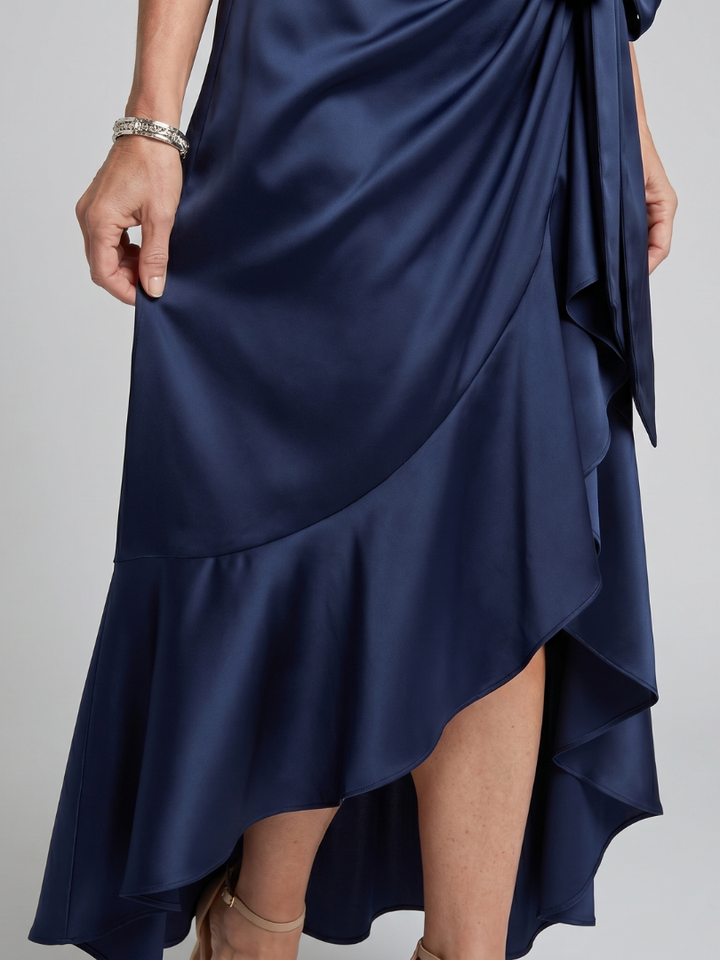 Gloria | Halter Wrap Flowing Evening Dress