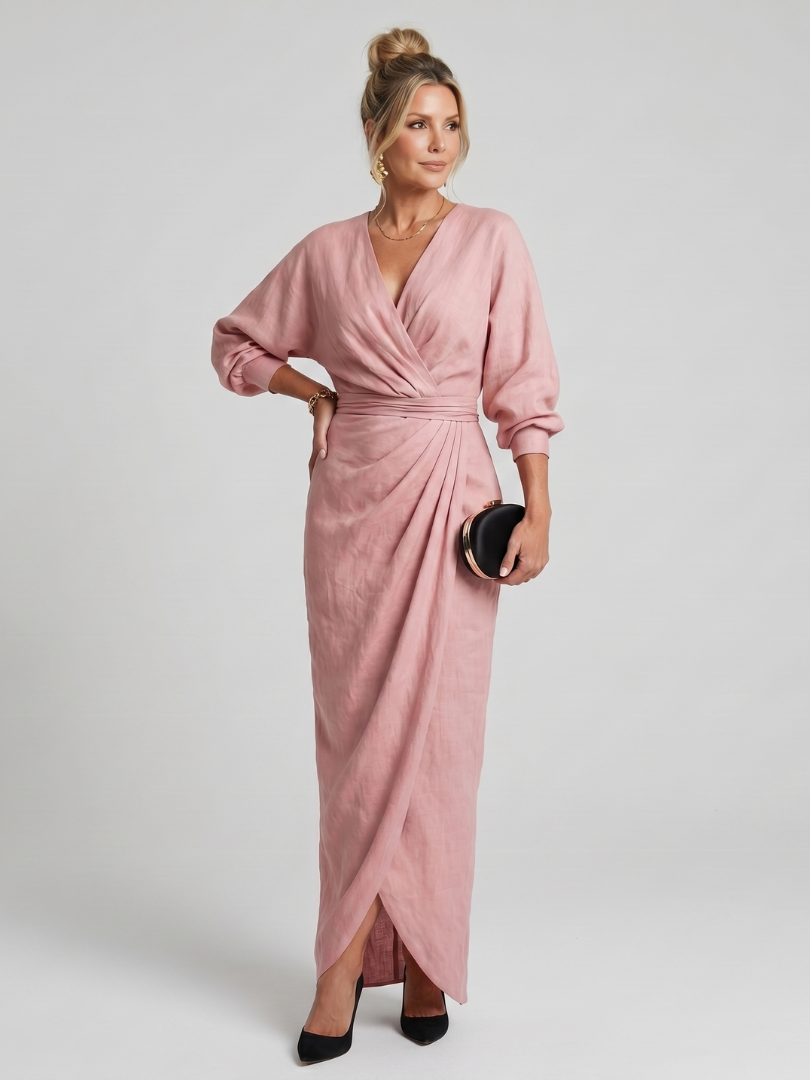Beverly | Draped Wrap Midi Dress