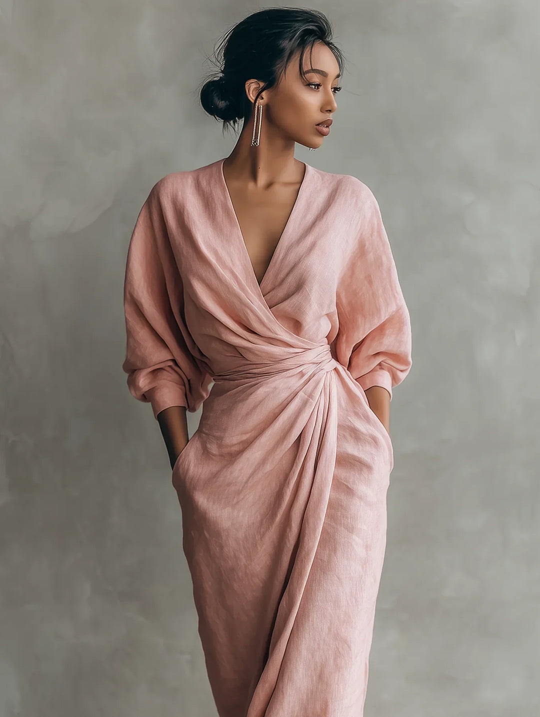 Lorena Maxi Dress with V-Neck