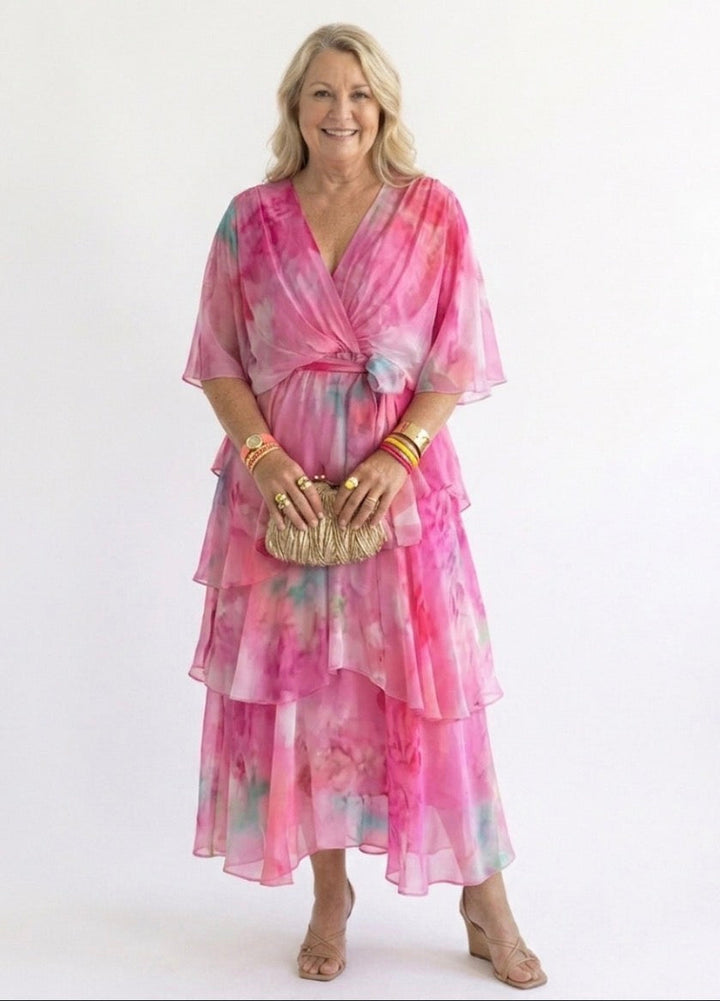Cara | Tiered Flutter-Sleeve Dress