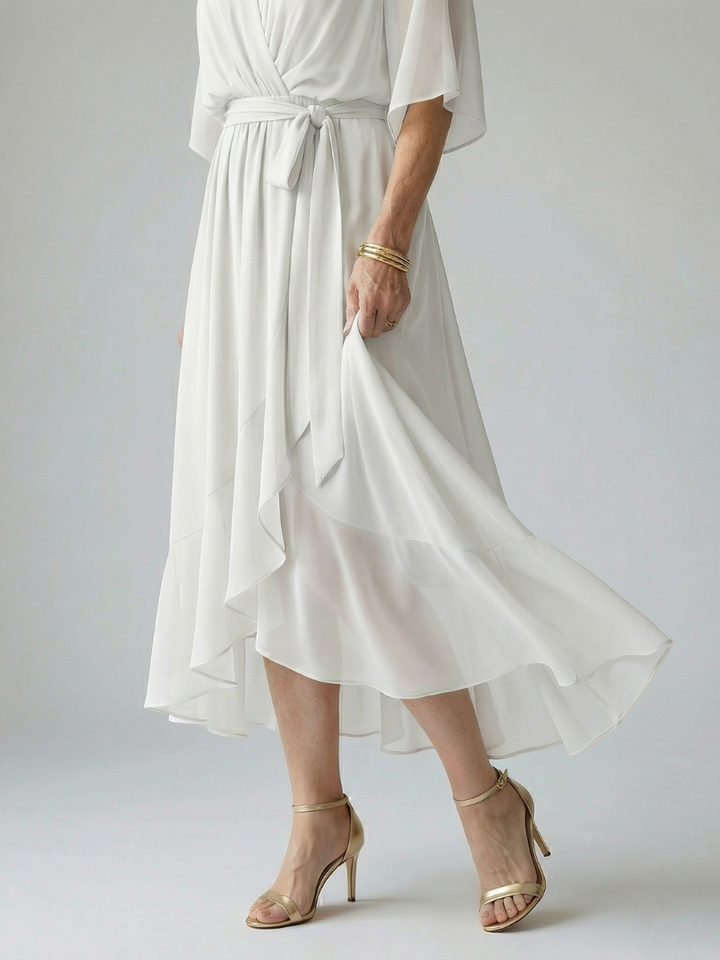 Wilhelmina | Flowing Wrap Midi Dress