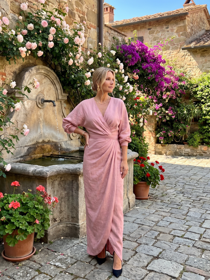 Beverly | Draped Wrap Midi Dress