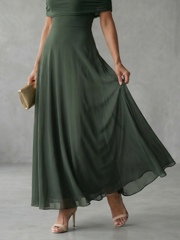 Brenna | Off-Shoulder Draped Evening Dress