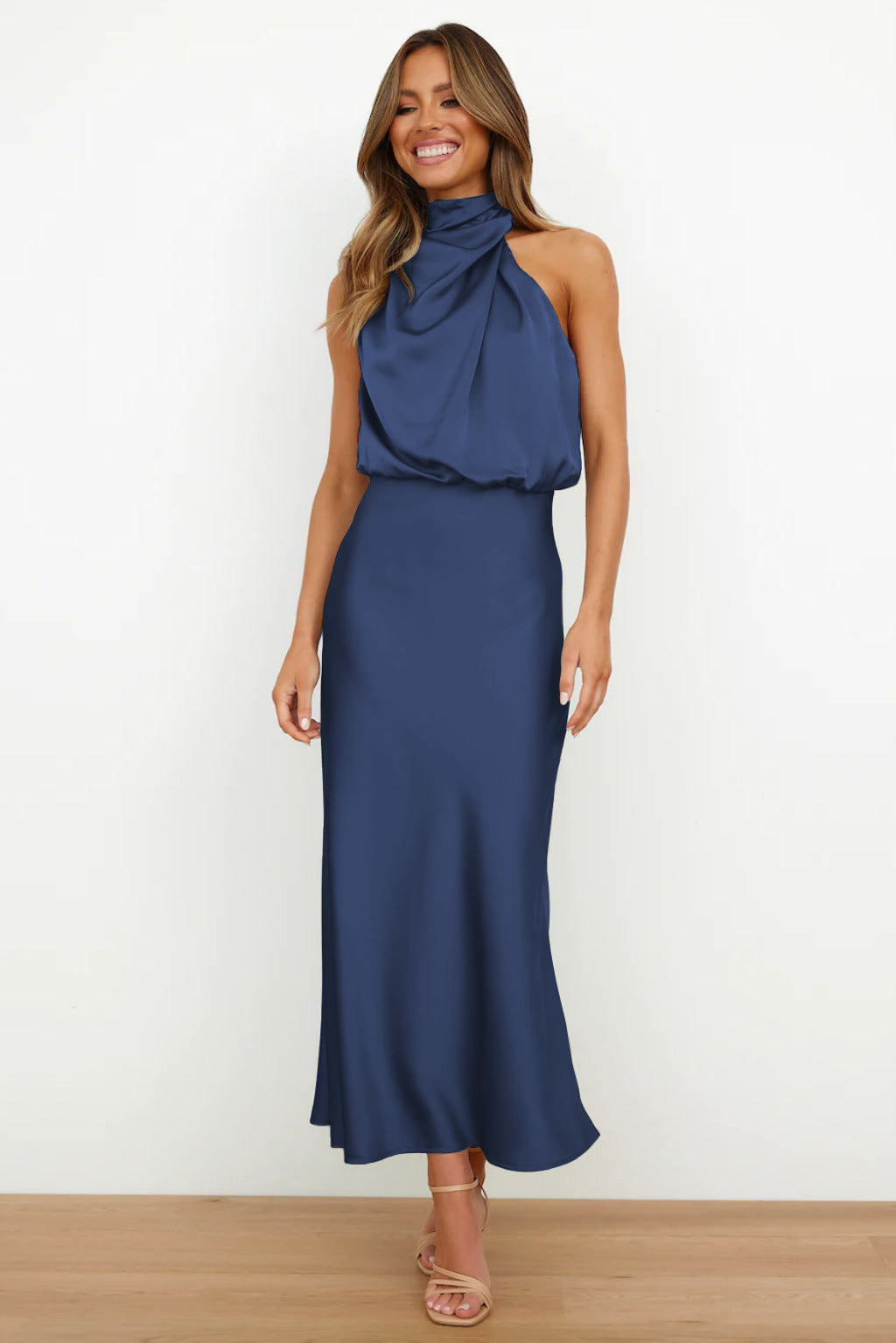 Amelia | Draped Halter Maxi Dress