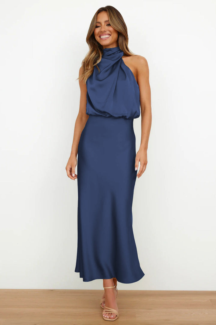 Amelia | Draped Halter Maxi Dress