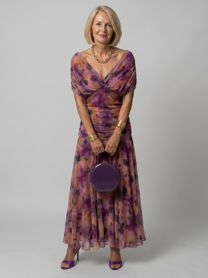 Cassia | Off-Shoulder Flowing Evening Dress