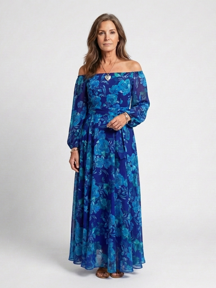 Pauline | Off-Shoulder Floral Maxi Dress