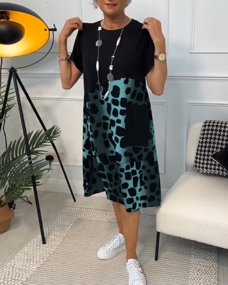 Marnie | Contrast Print Midi Dress