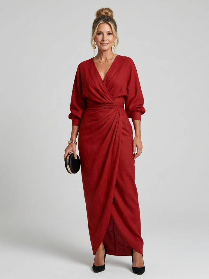 Beverly | Draped Wrap Midi Dress