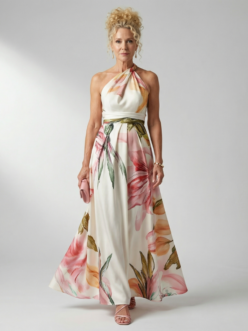 Camellia | Floral Halter Maxi Dress