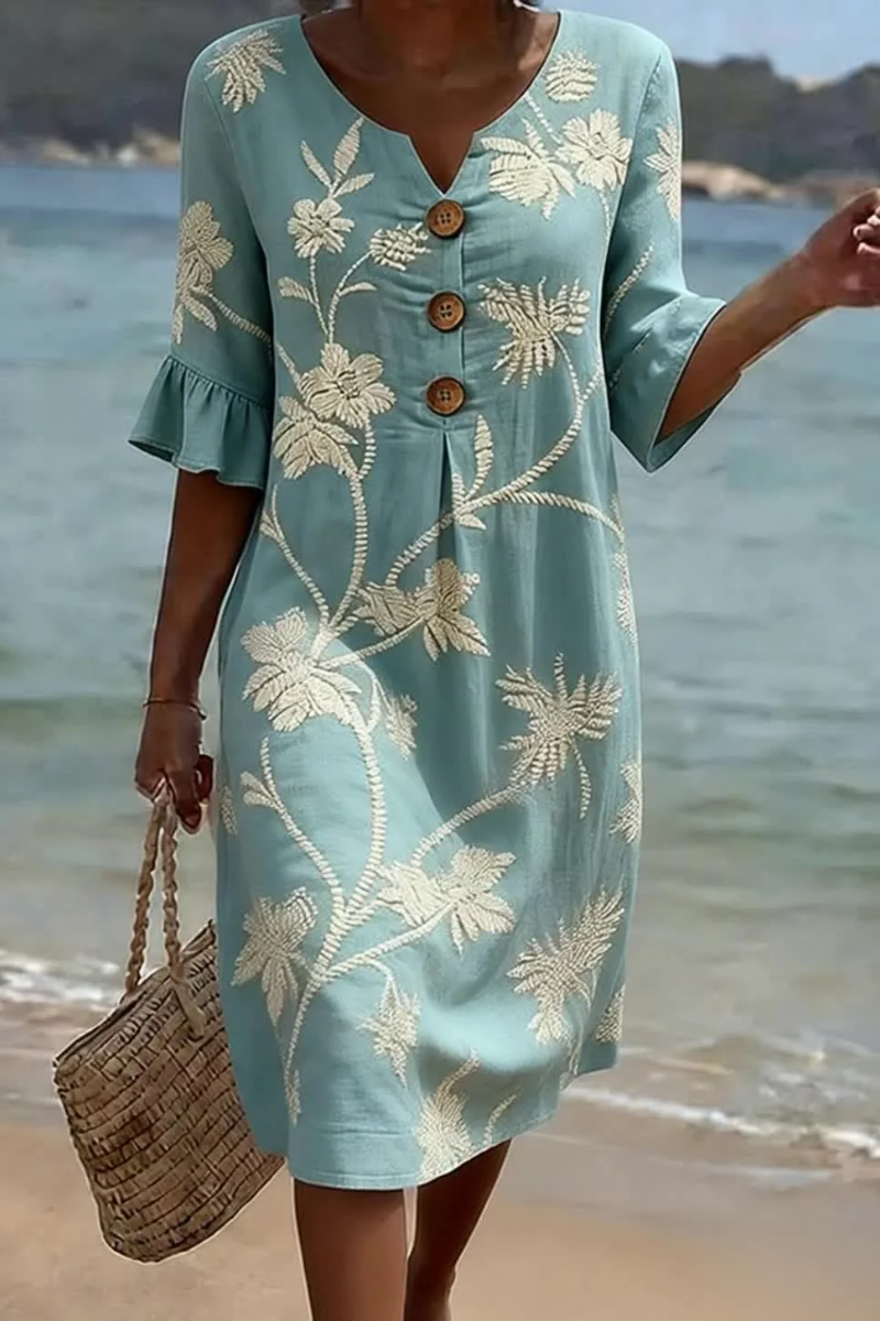 Nemi™ | Elegant Floral Midi Dress