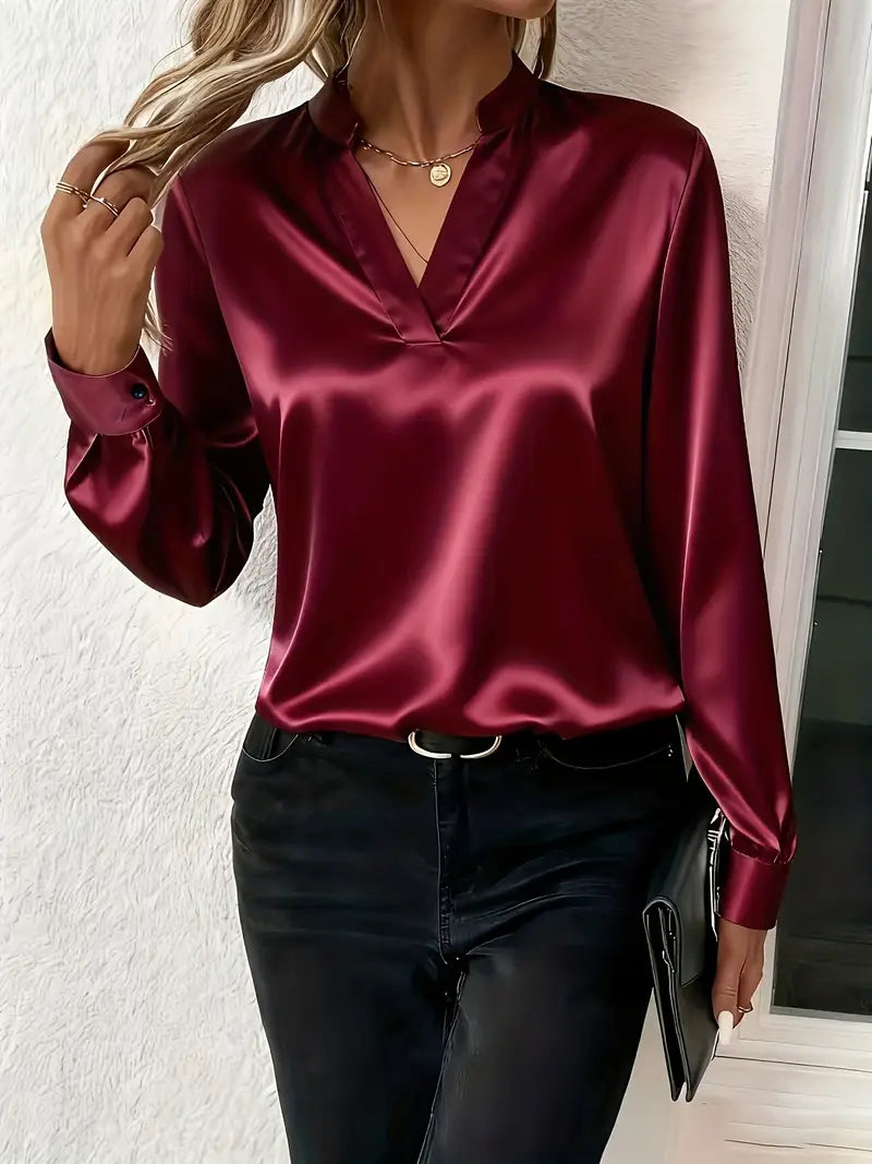 Amelie - Effortless Shine V-Neck Blouse