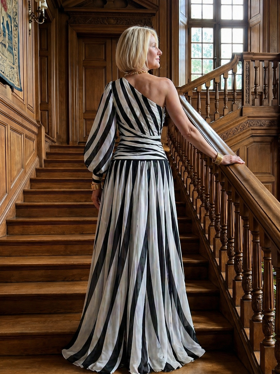 Delphinia | Elegant One-Shoulder Maxi Dress