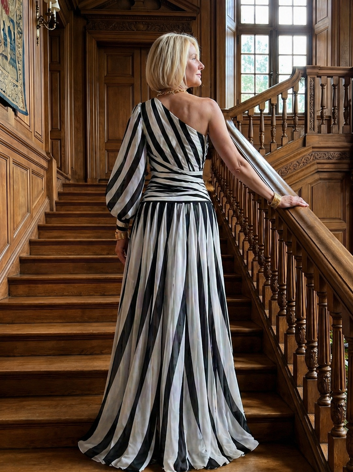 Delphinia | Elegant One-Shoulder Maxi Dress
