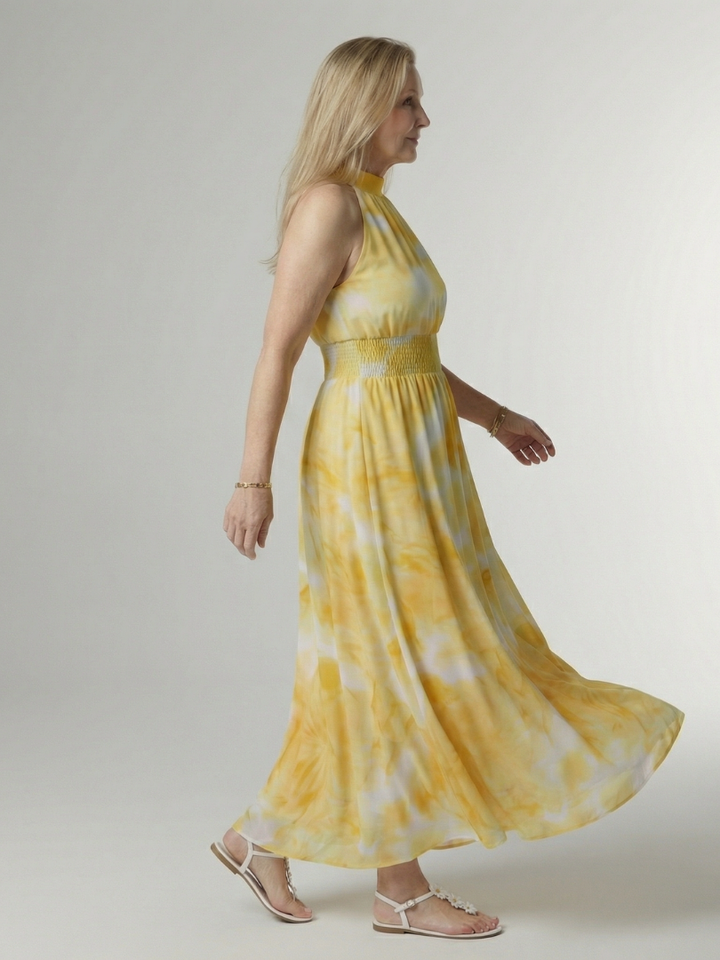 Winifred | Gathered Halter Midi Dress