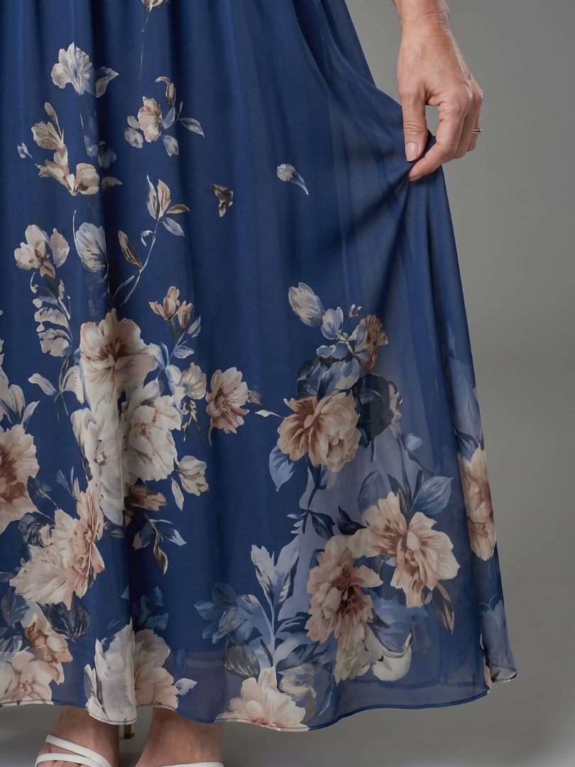 Bethany | Sleeveless Floral Hem Maxi Dress