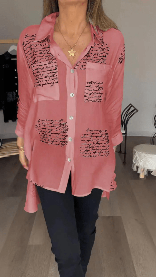Sabine | Relaxed Script-Print Shirt