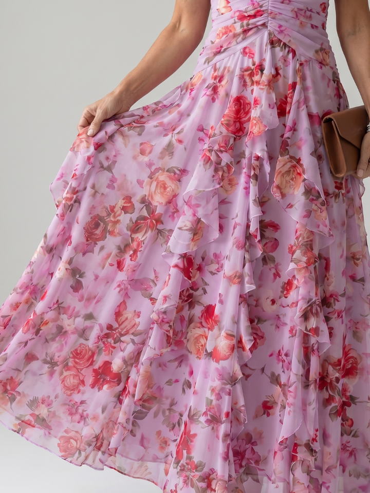 Sage | Halter Neck Floral Maxi Dress