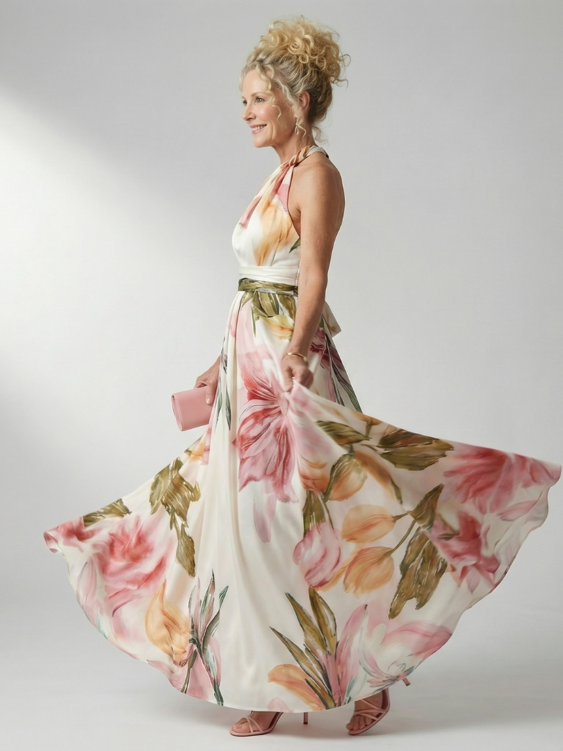 Camellia | Floral Halter Maxi Dress