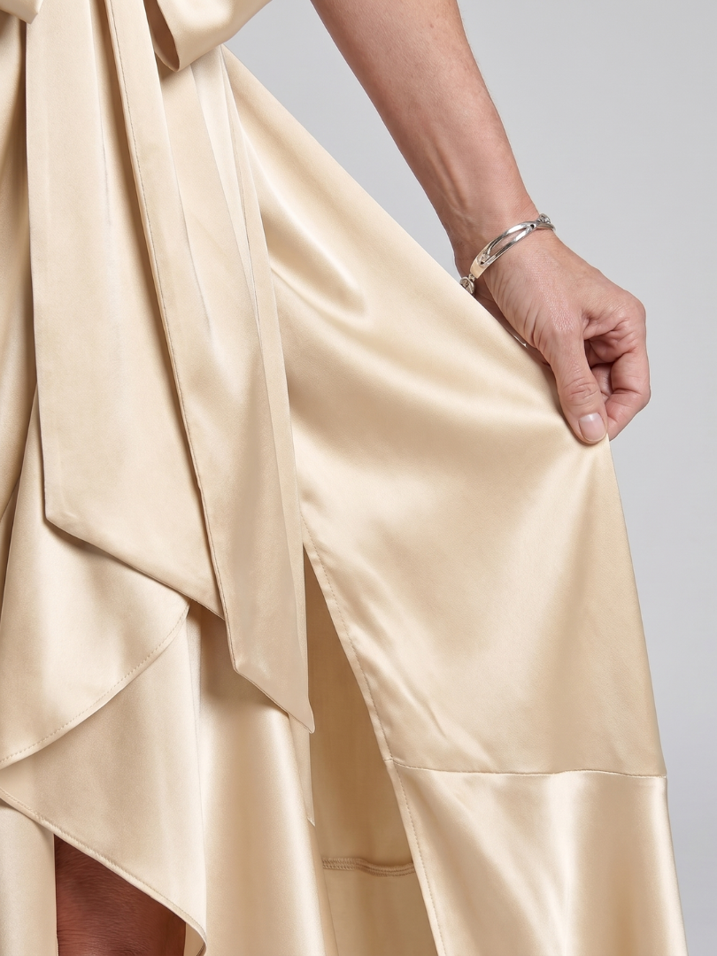 Gloria | Halter Wrap Flowing Evening Dress