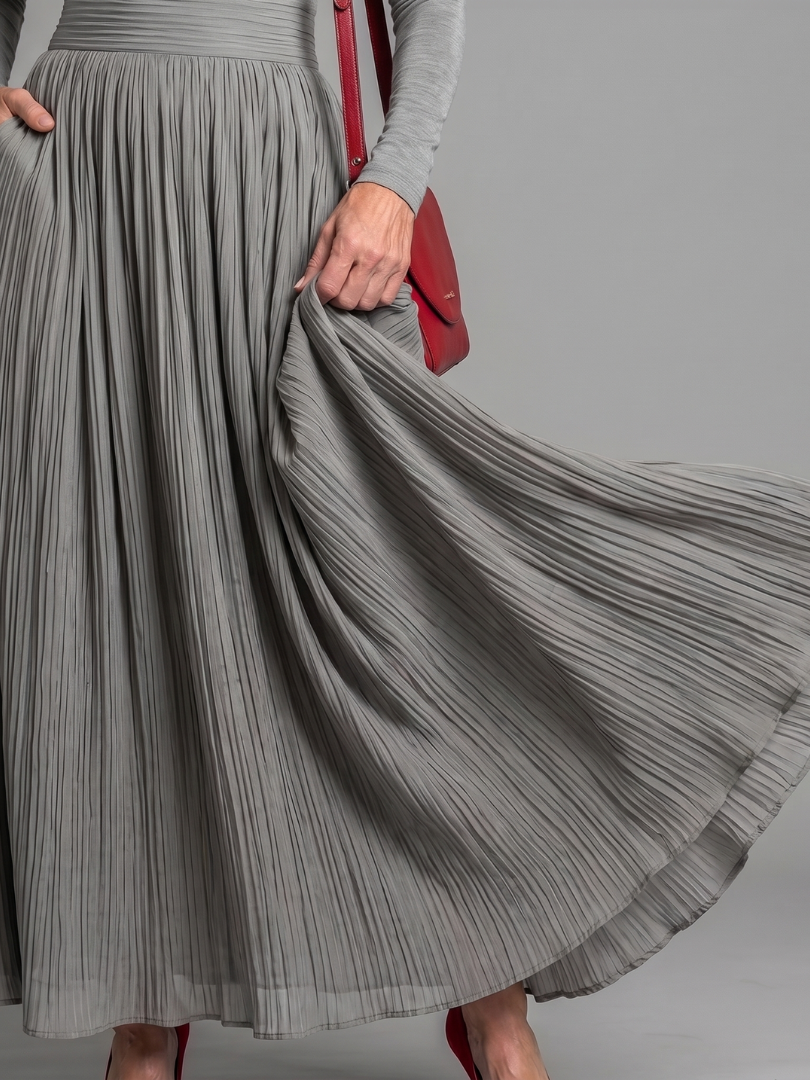 Edith | Flowing Turtleneck Midi Dress