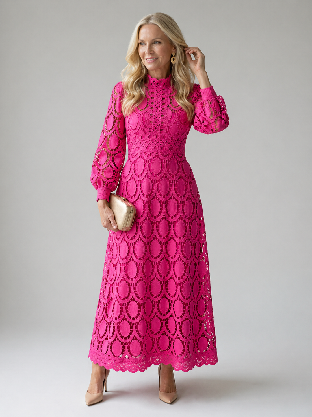 Blythe | Scalloped Lace Midi Dress