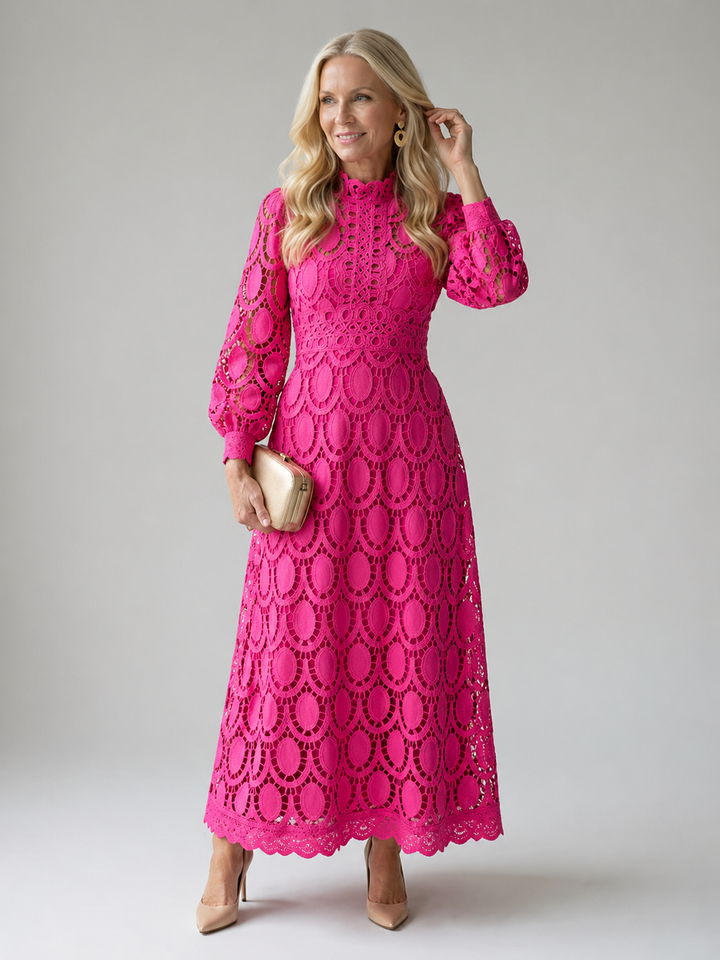 Blythe | Scalloped Lace Midi Dress