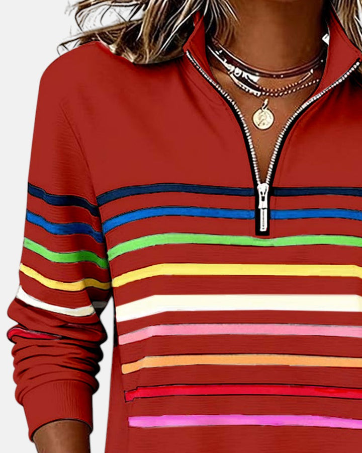 Vienna - Striped Half-Zip Pullover