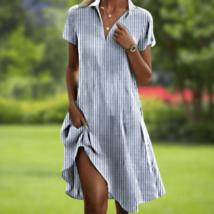 Lucille | Flowing Garden-Print Dress