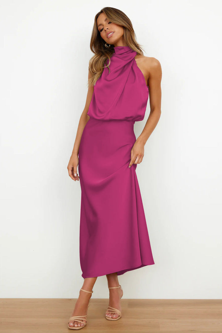 Amelia | Draped Halter Maxi Dress