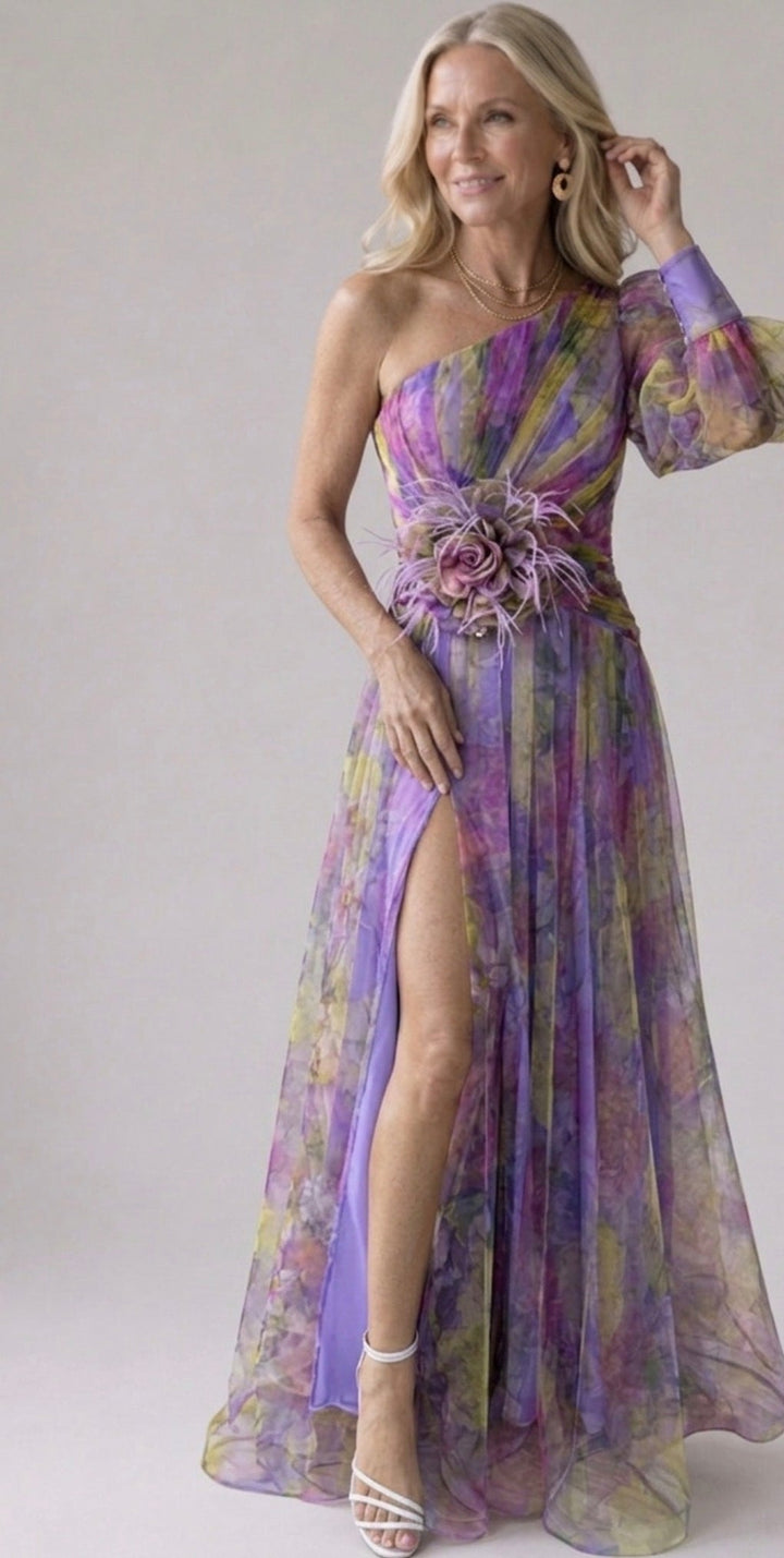 Winona | One-Shoulder Floral Evening Gown