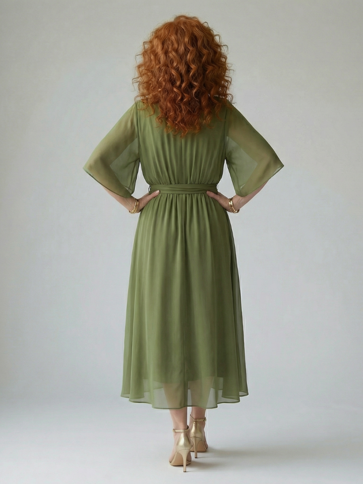 Wilhelmina | Flowing Wrap Midi Dress