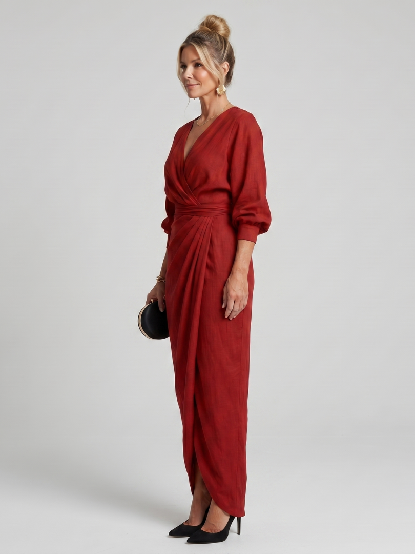 Beverly | Draped Wrap Midi Dress
