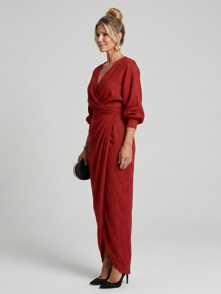 Beverly | Draped Wrap Midi Dress