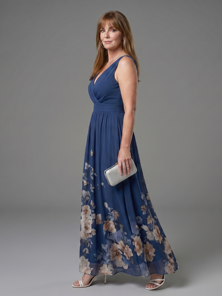 Bethany | Sleeveless Floral Hem Maxi Dress