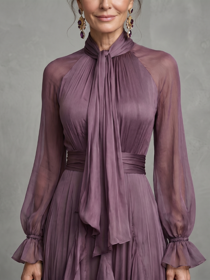 Kathleen | Tie-Neck Tiered Maxi Dress