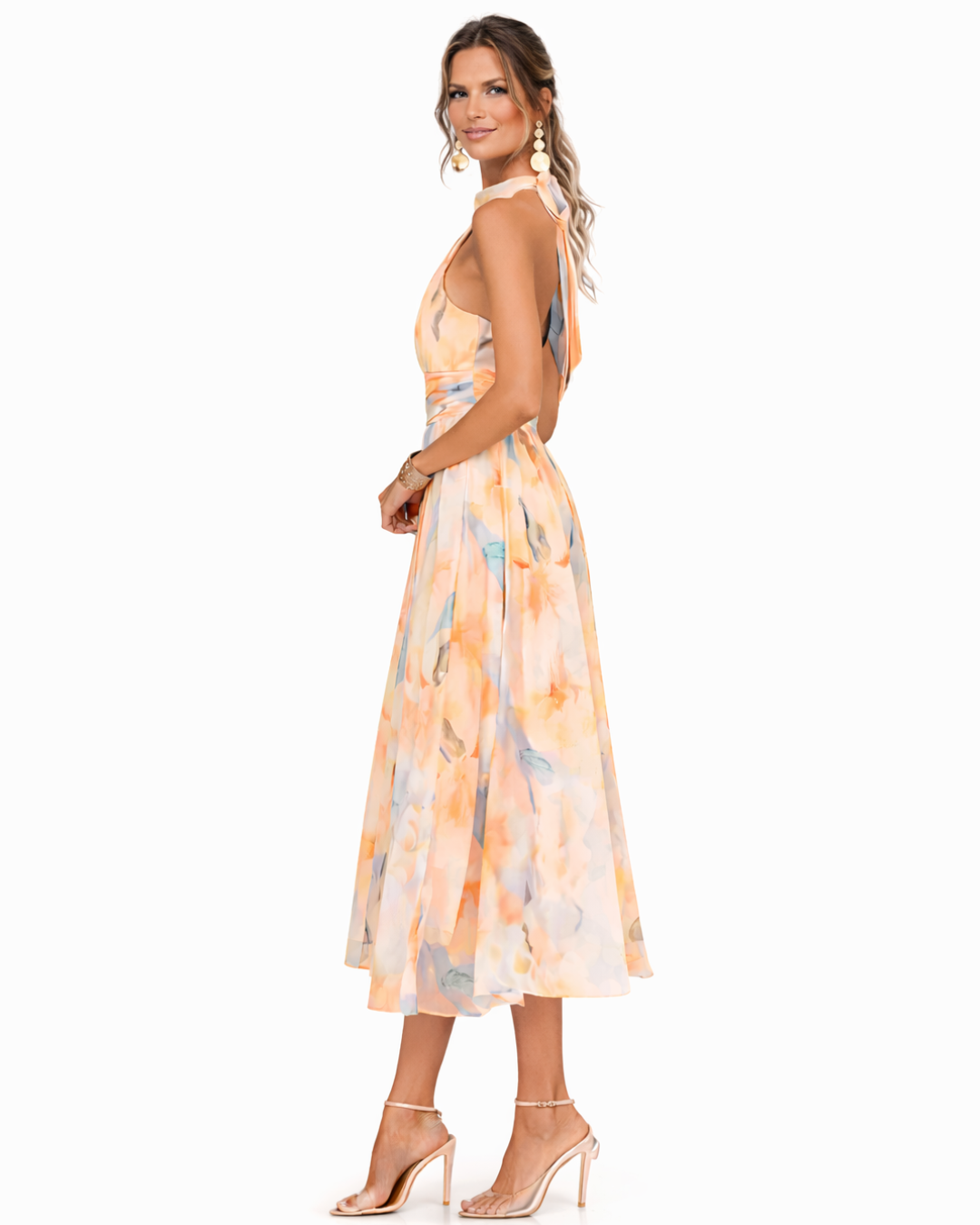 AURORA™ | WATERCOLOR HALTER MAXI DRESS