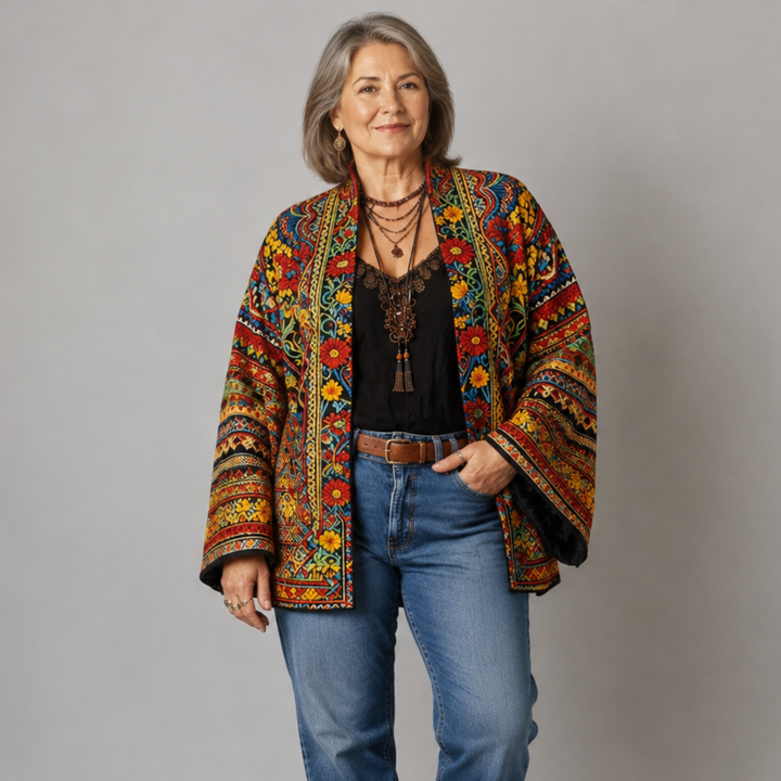 Darcy | Boho Embroidered Kimono Cardigan