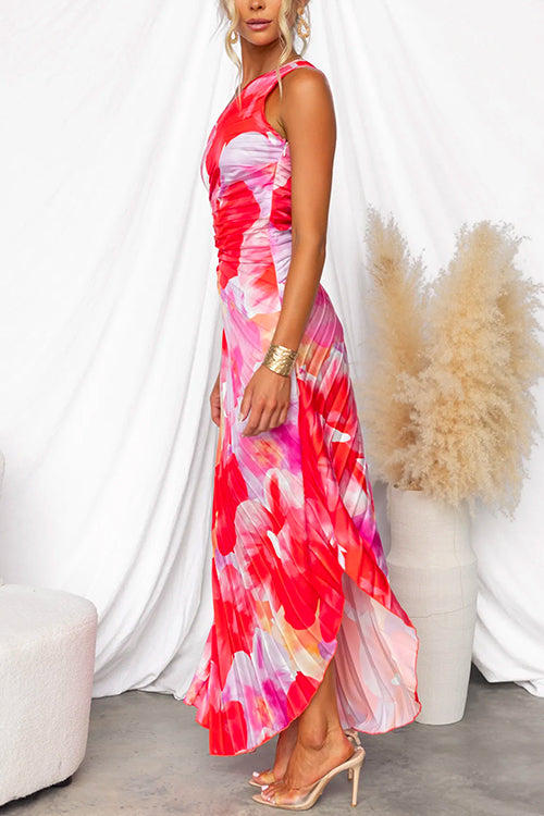 Valentina | Pleated One-Shoulder Maxi Dress