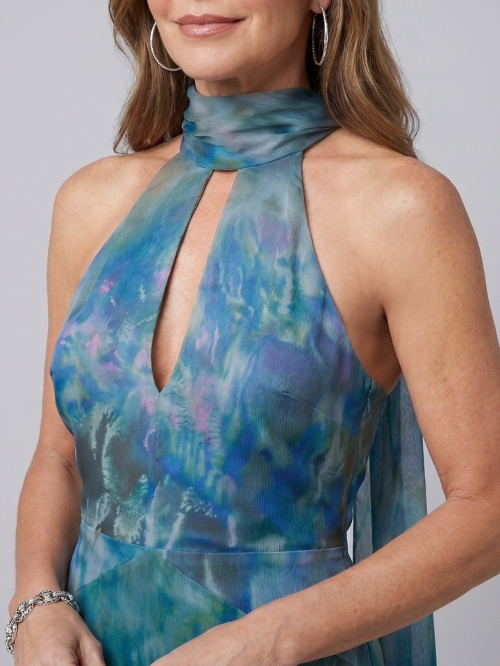 Willa | Keyhole Halter Maxi Dress
