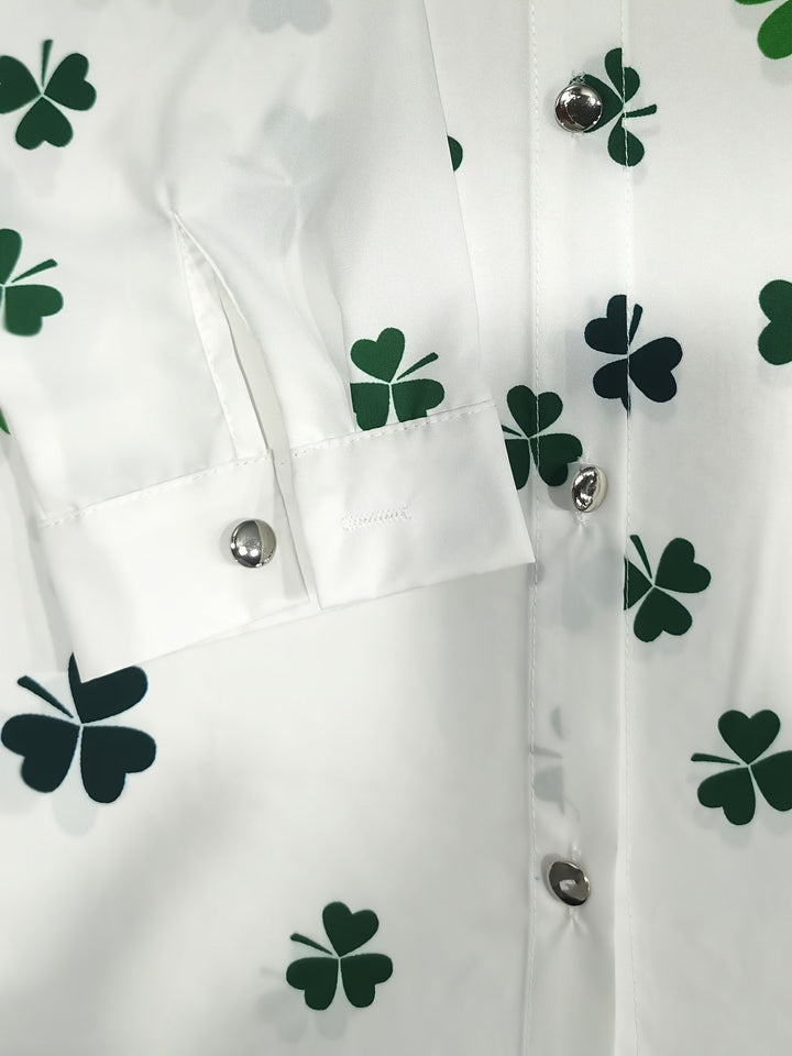 Ayla - Clover Print Button Shirt