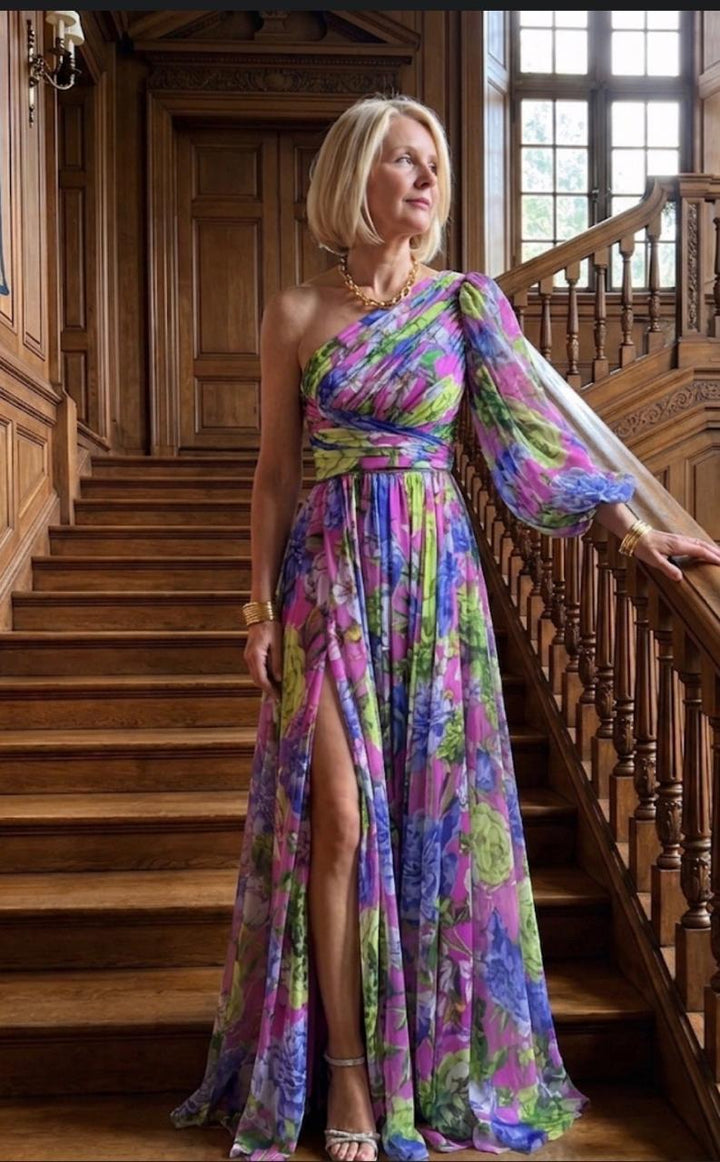Selah | Floral One-Shoulder Maxi Dress