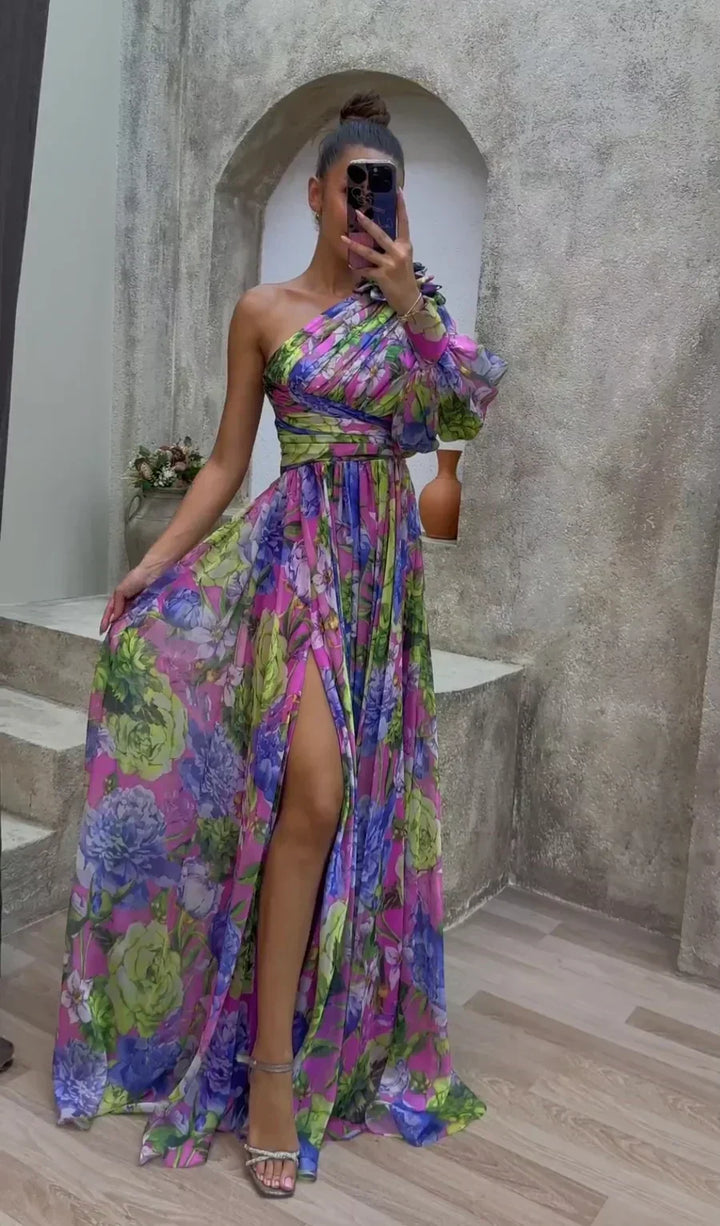 Selah | Floral One-Shoulder Maxi Dress