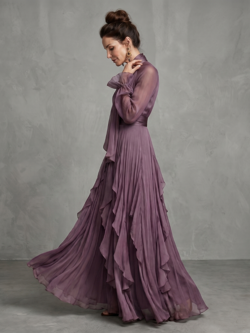 Kathleen | Tie-Neck Tiered Maxi Dress